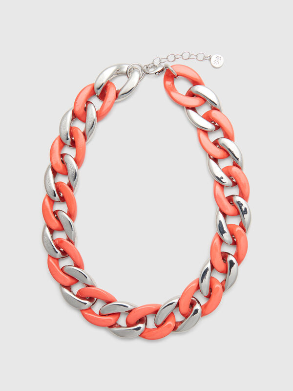 Silver and pink necklace Women