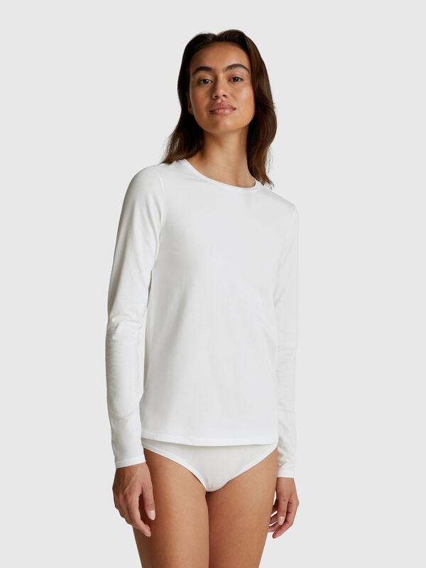Long sleeve t-shirt in super stretch cotton Women