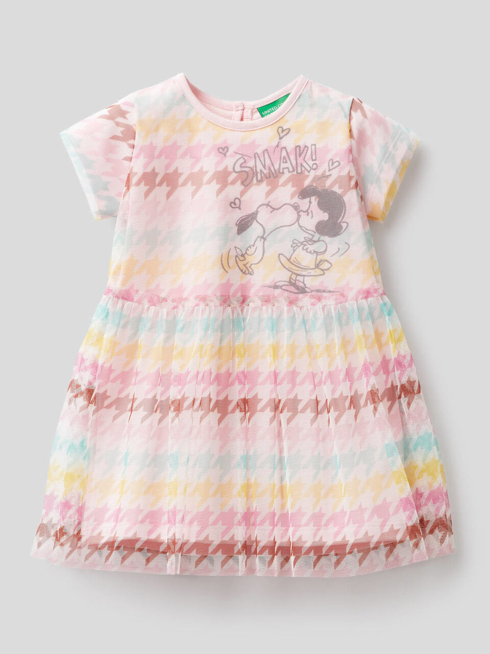 Houndstooth dress with Peanuts graphic image number 1