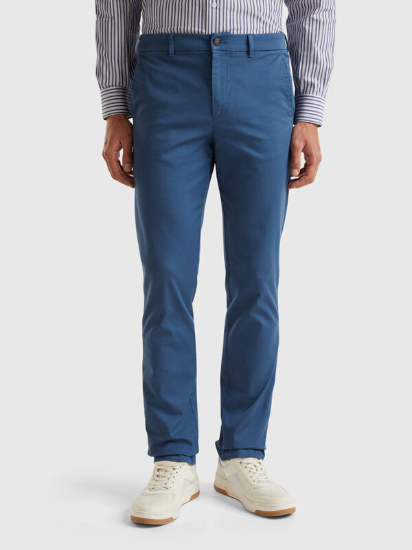 Slim fit chinos in stretch cotton Men