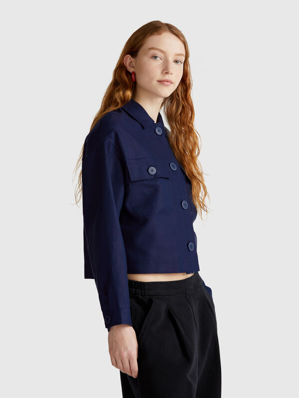 Linen blend jacket Women
