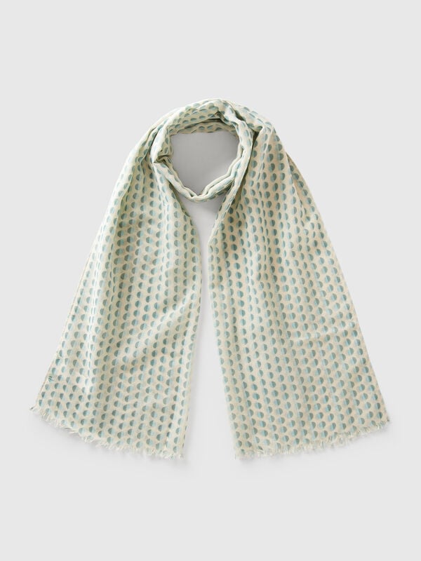 Green and blue polka dot scarf Women