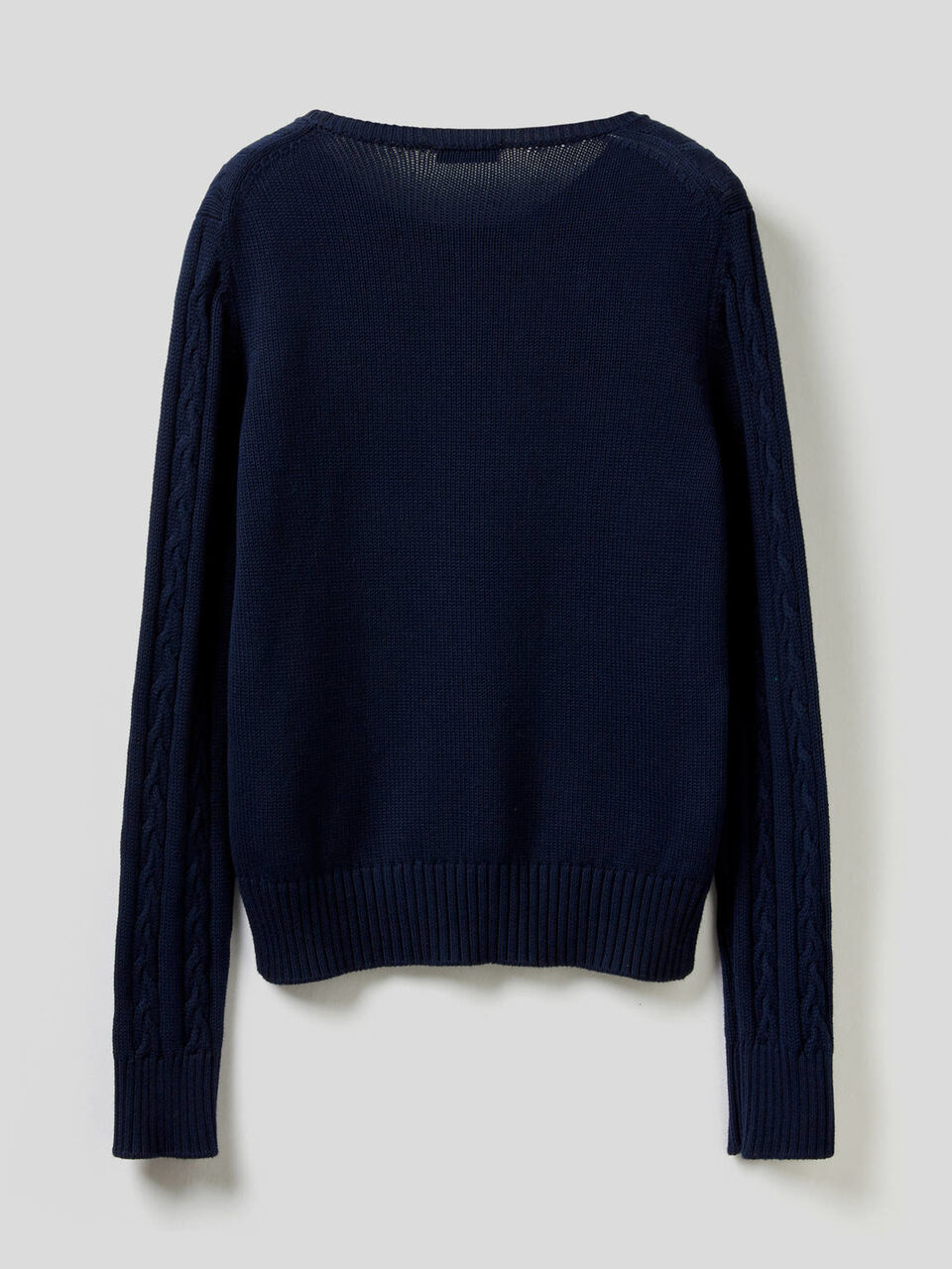 Cotton sweater with cable knit image number 2