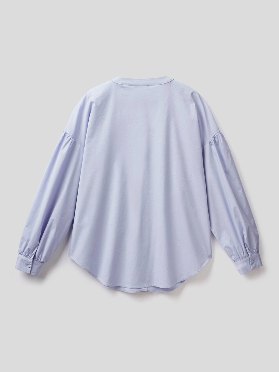 Blouse in stretch cotton with puff sleeve image number 2