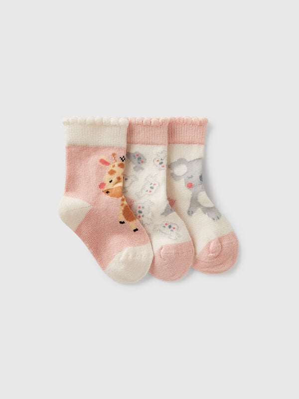 Three pairs of socks with little animals New Born (0-18 months)