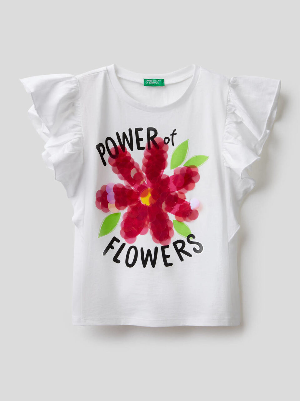 T-shirt with frill sleeve image number 1