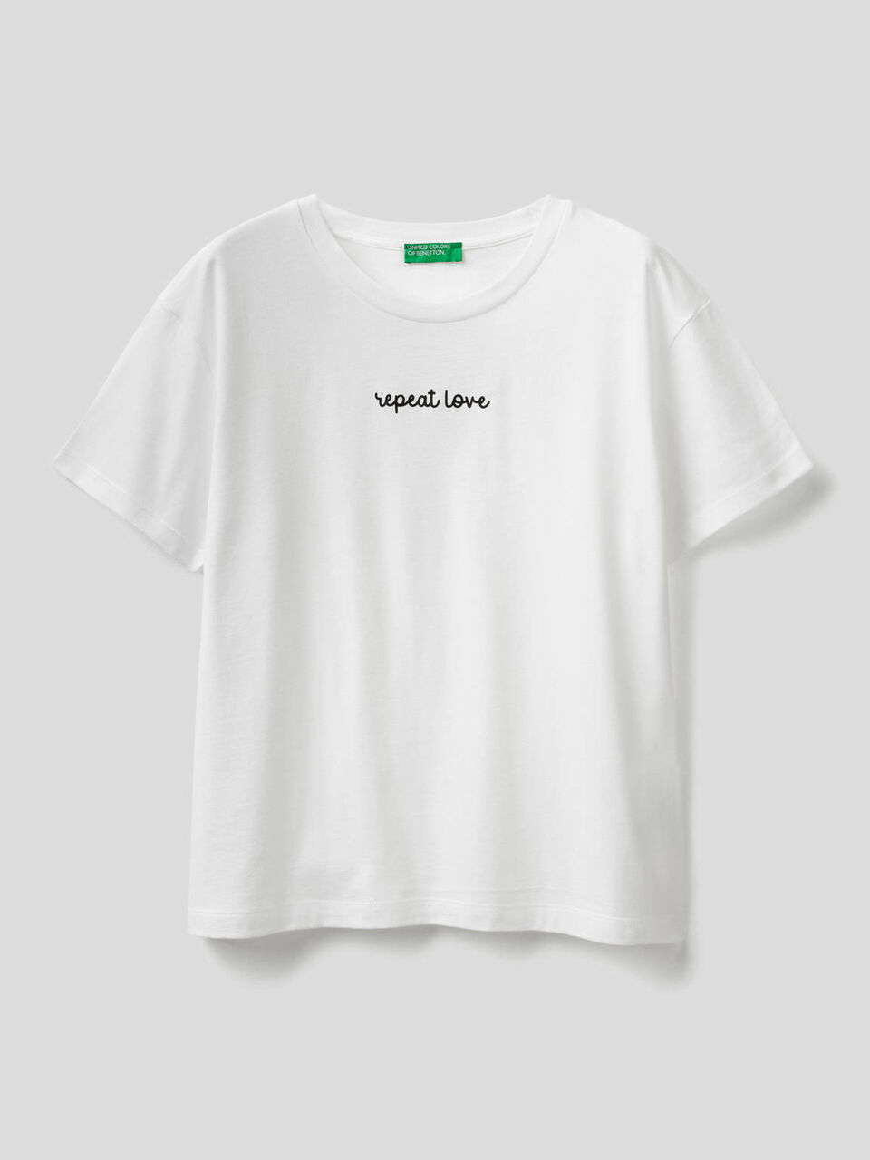 100% cotton t-shirt with slogan print image number 1