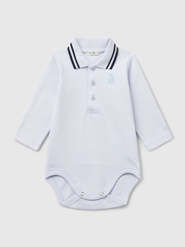 Polo bodysuit in cotton New Born (0-18 months)