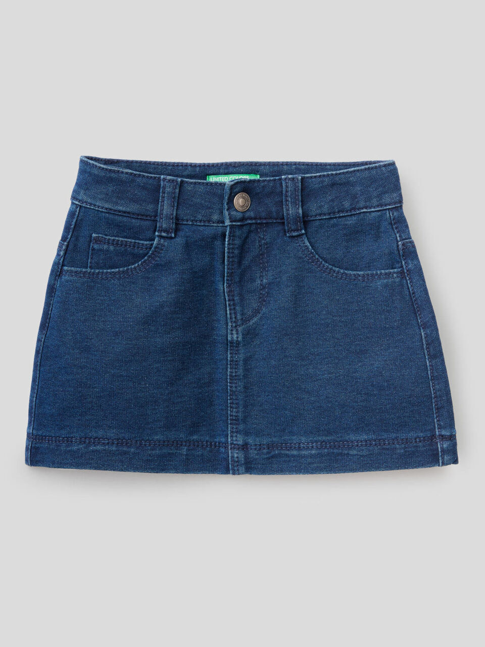 Mini skirt in denim look sweat image number 1