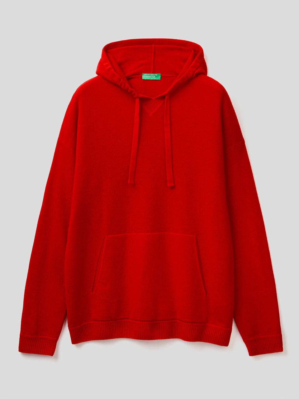 Sweater with hood in wool blend image number 1