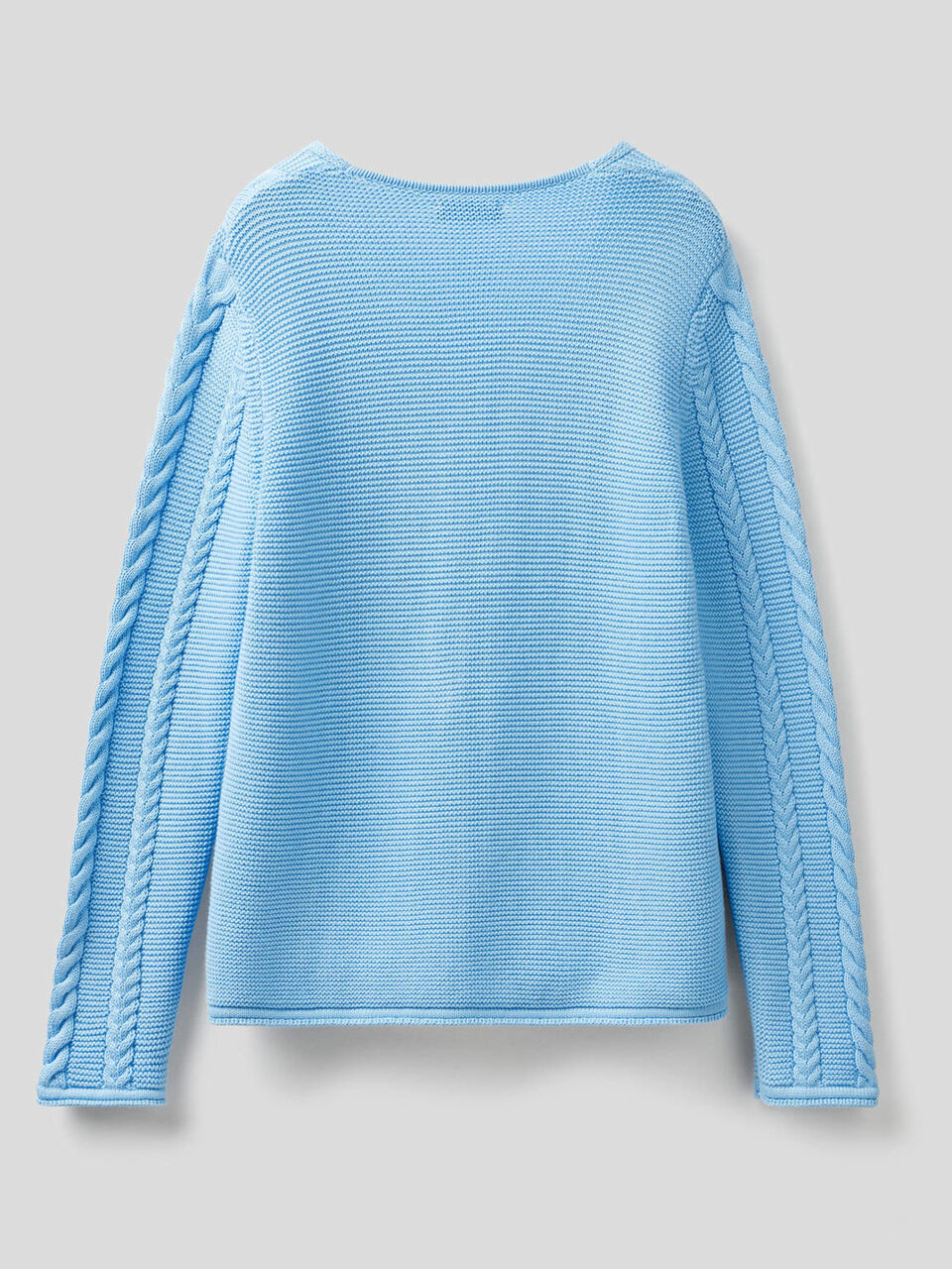 Cable knit sweater in pure cotton image number 2