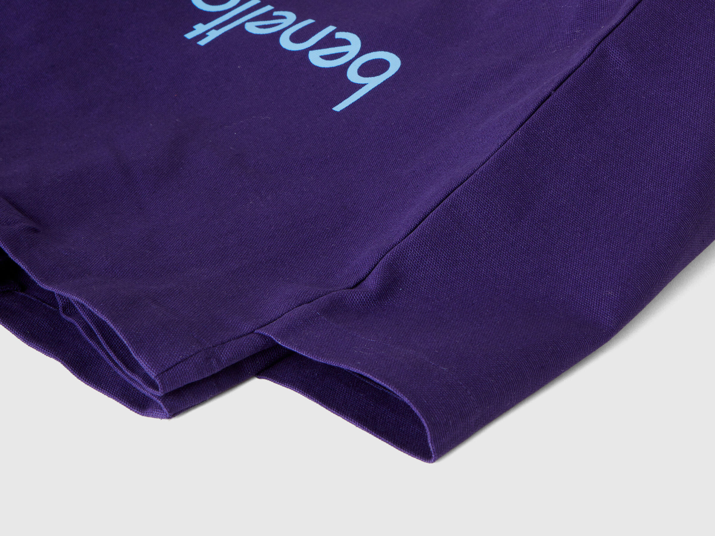 Blue tote bag in pure cotton image number 2