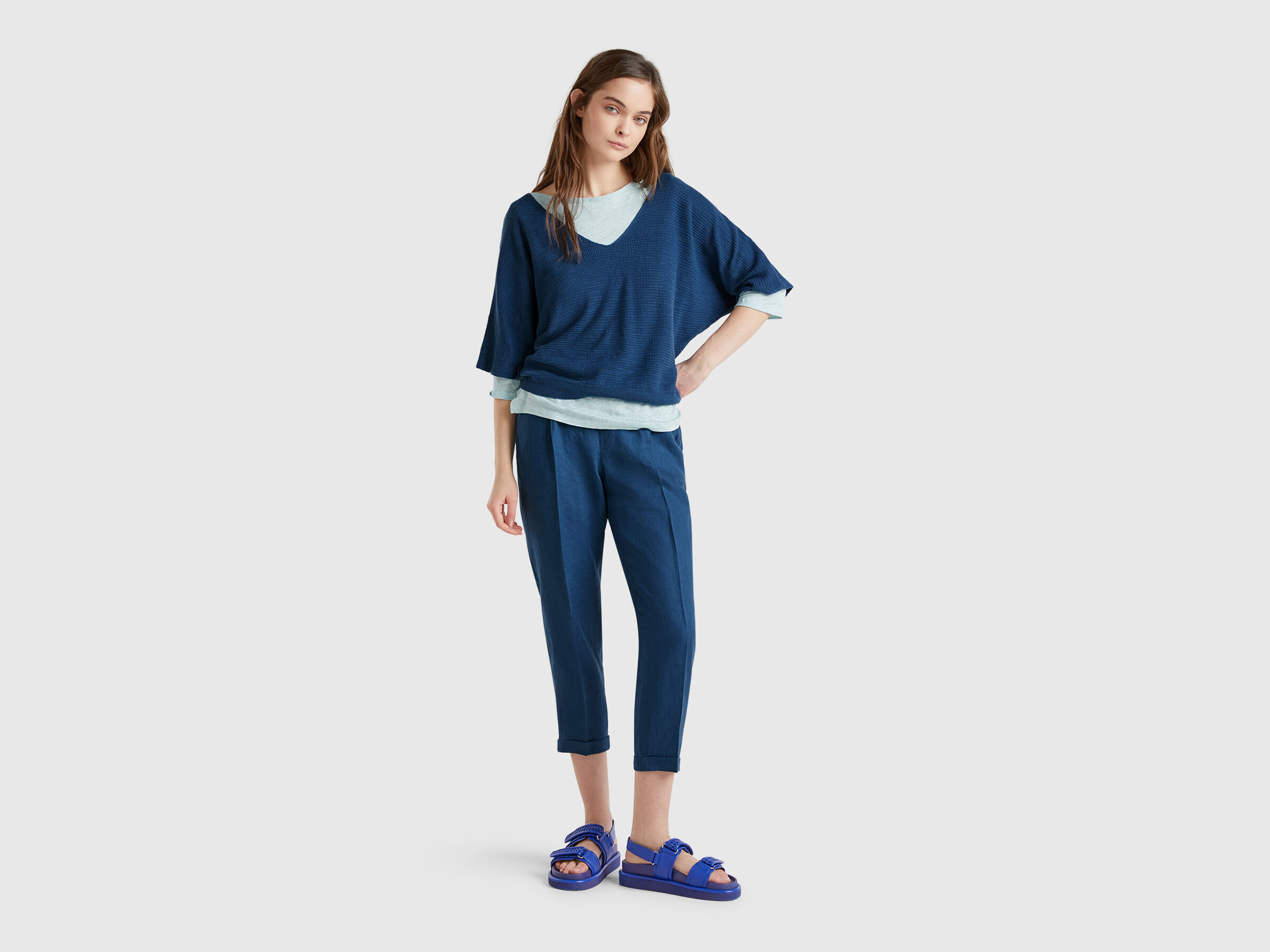 V NECK SWEATER H/S Women image number 3