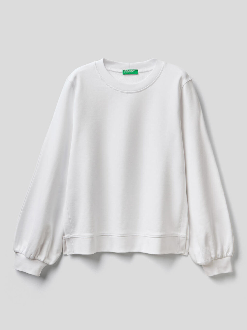 Cotton sweatshirt with puff sleeves image number 1
