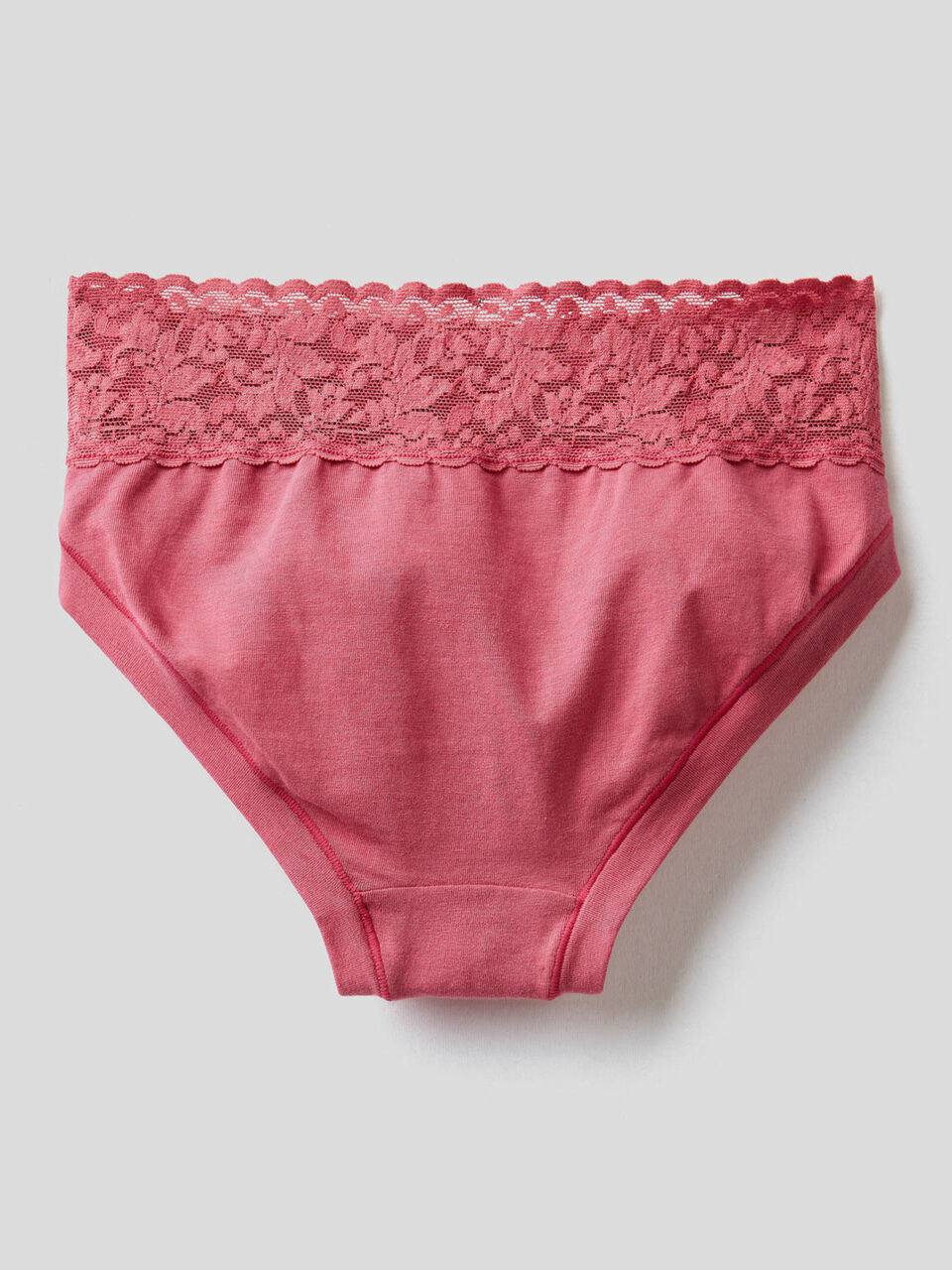 Underwear with lace in stretch cotton image number 2