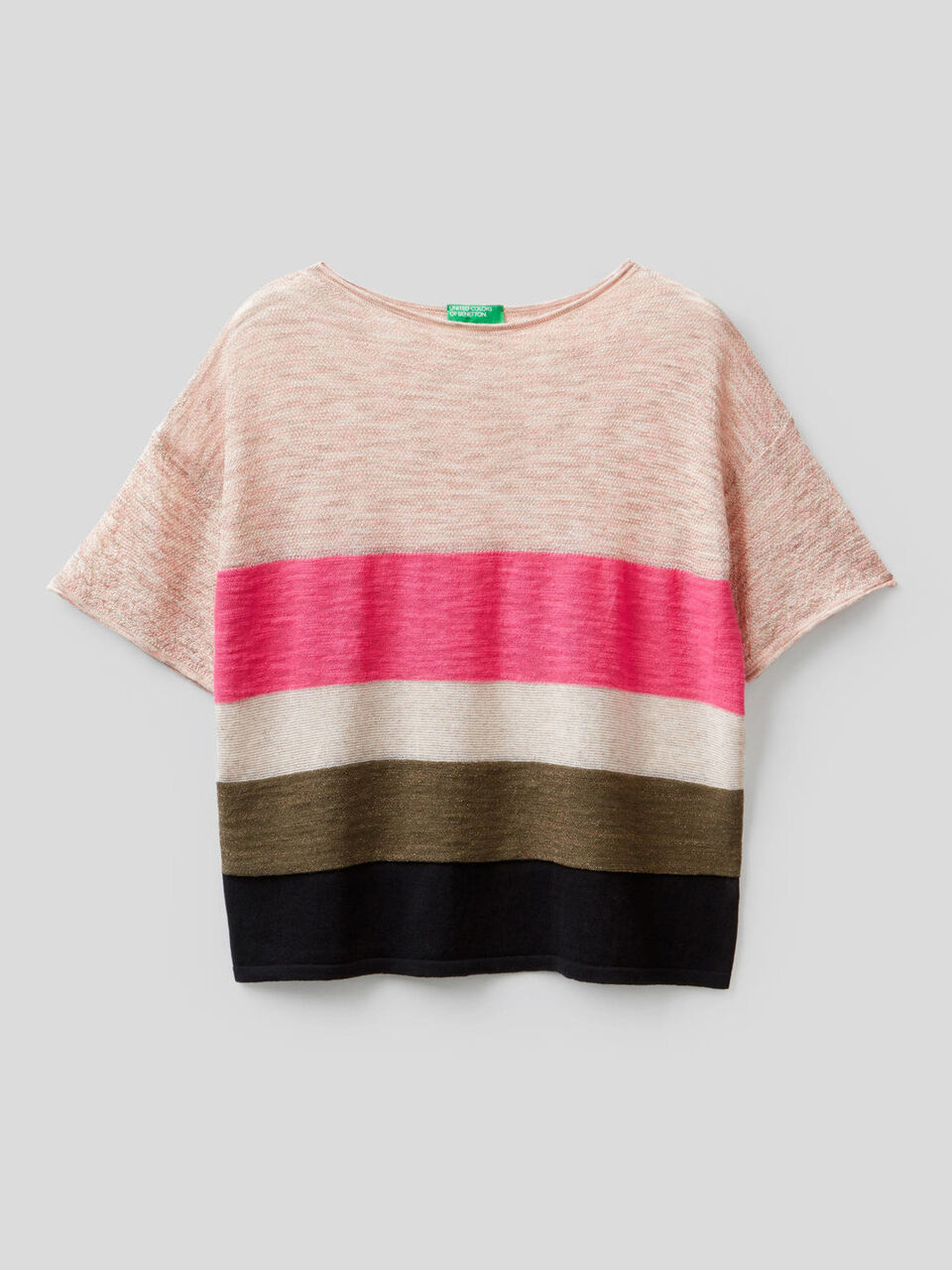 Striped sweater with yarn mix image number 1