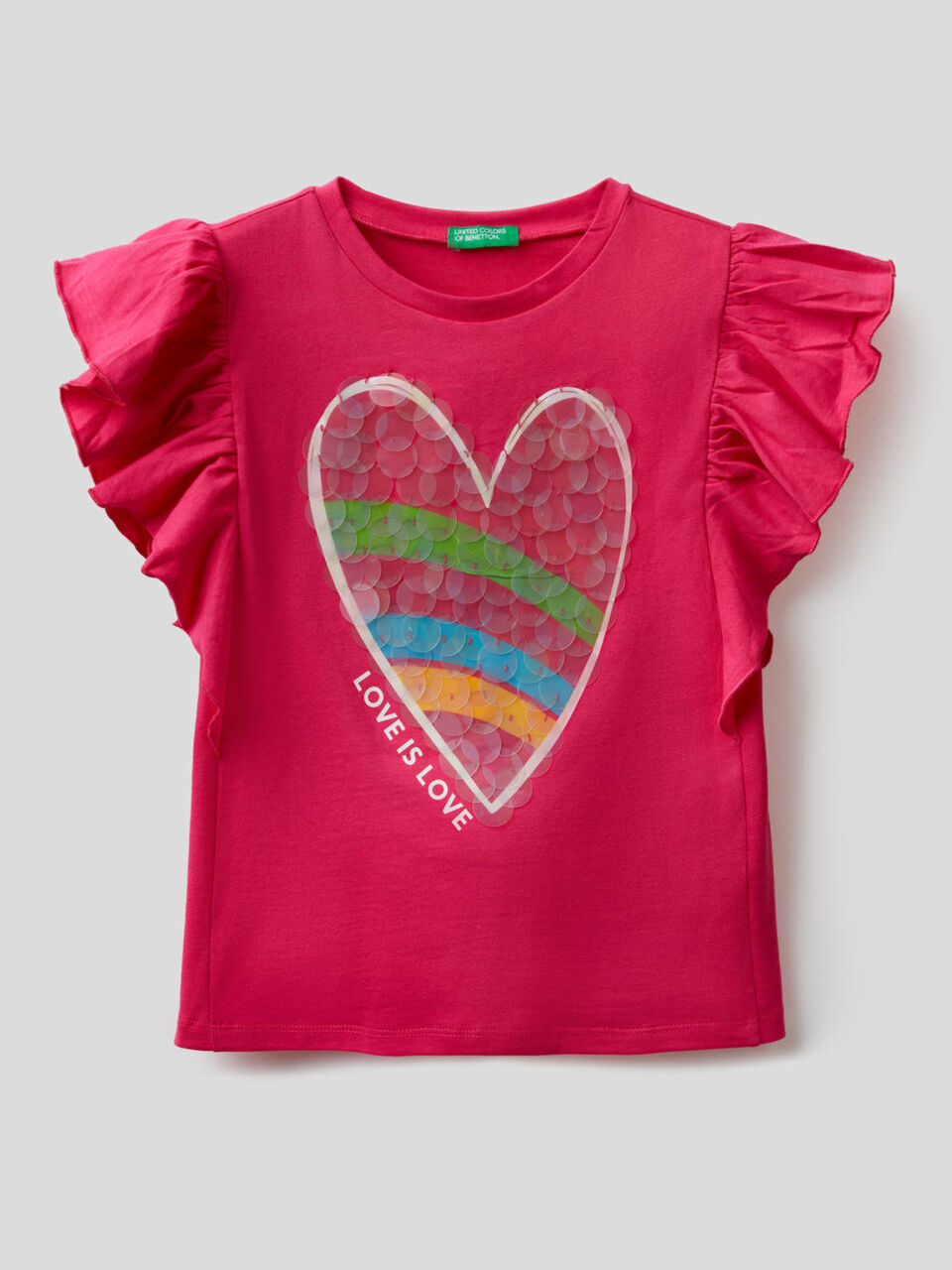T-shirt with frill sleeve image number 1