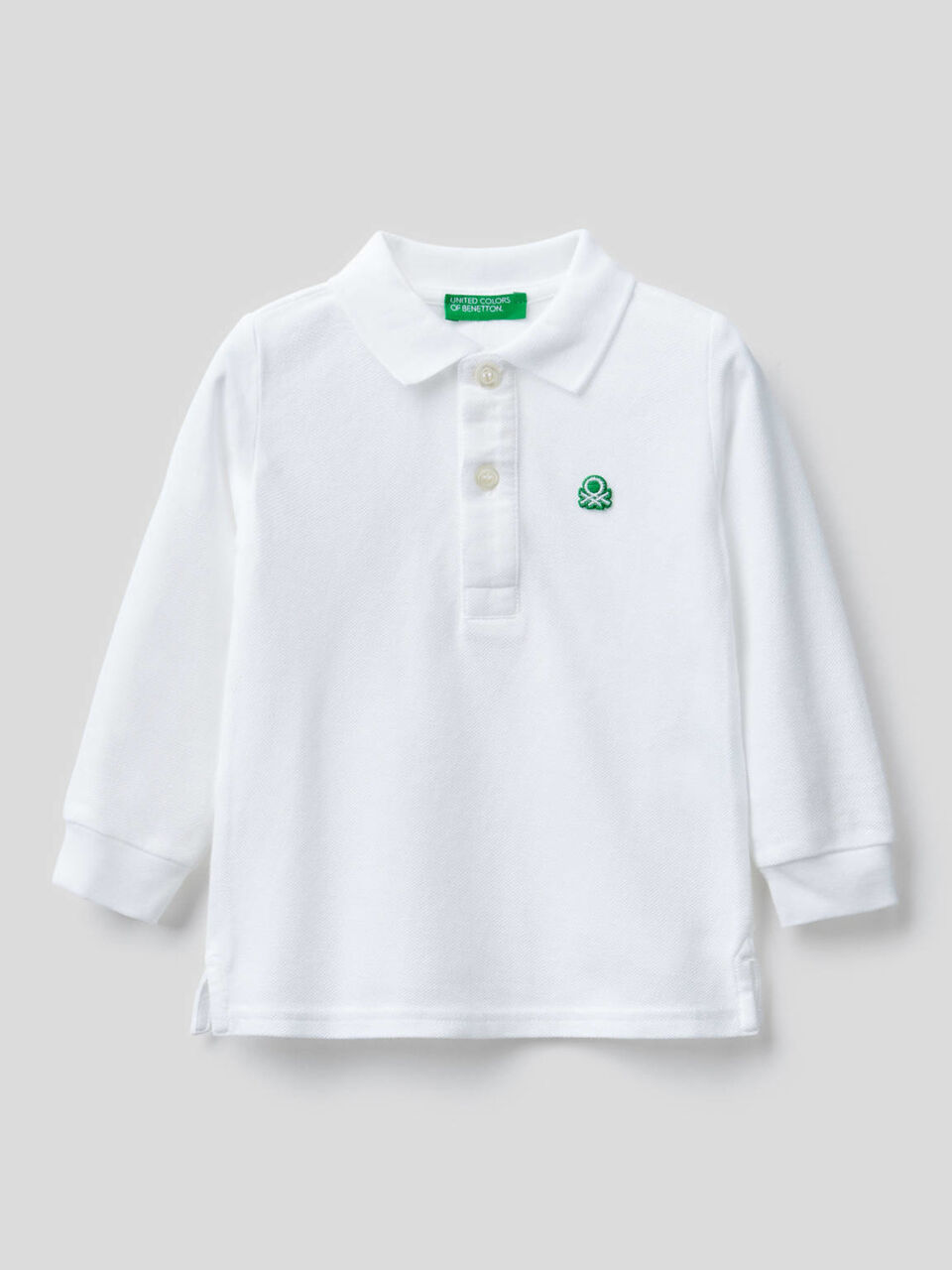 Long sleeve polo in organic cotton image number 1
