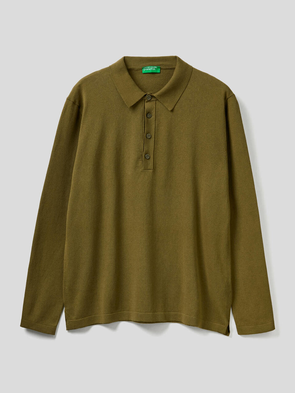 Long sleeve knit polo image number 1