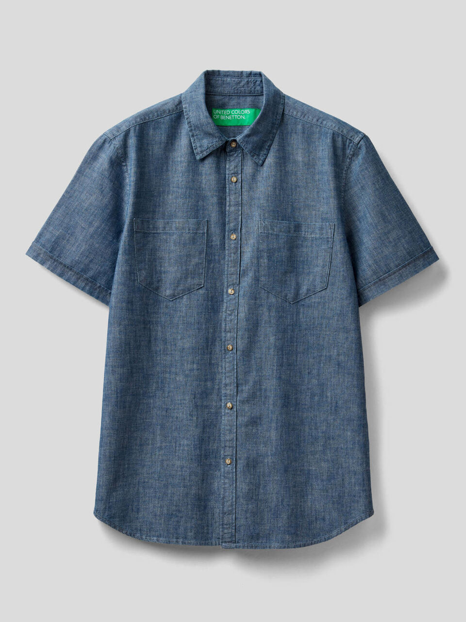 Short sleeve jean look shirt image number 1