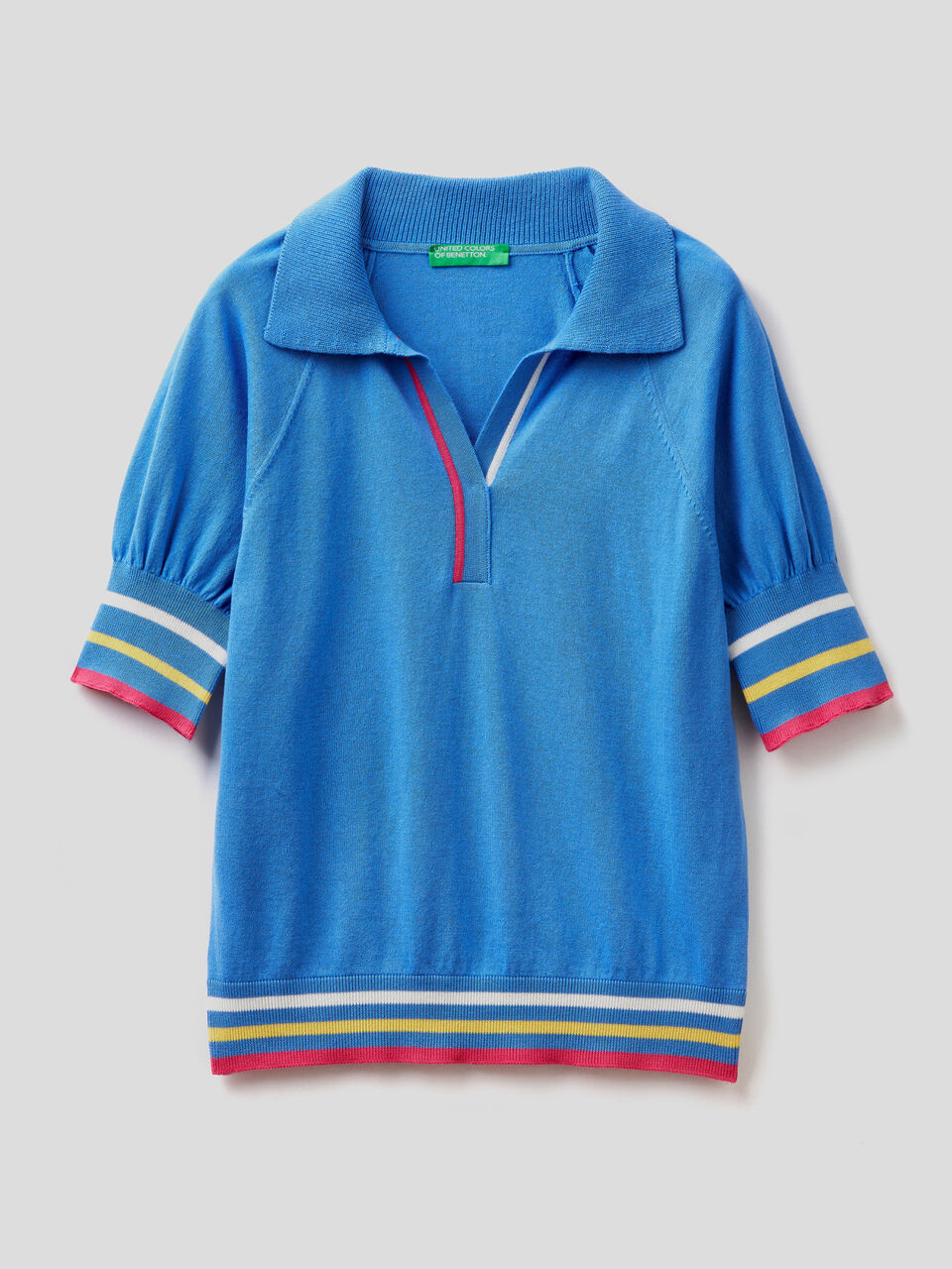 Polo with balloon sleeves image number 1