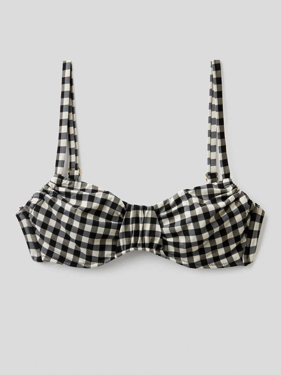 Vichy pattern bikini top image number 1