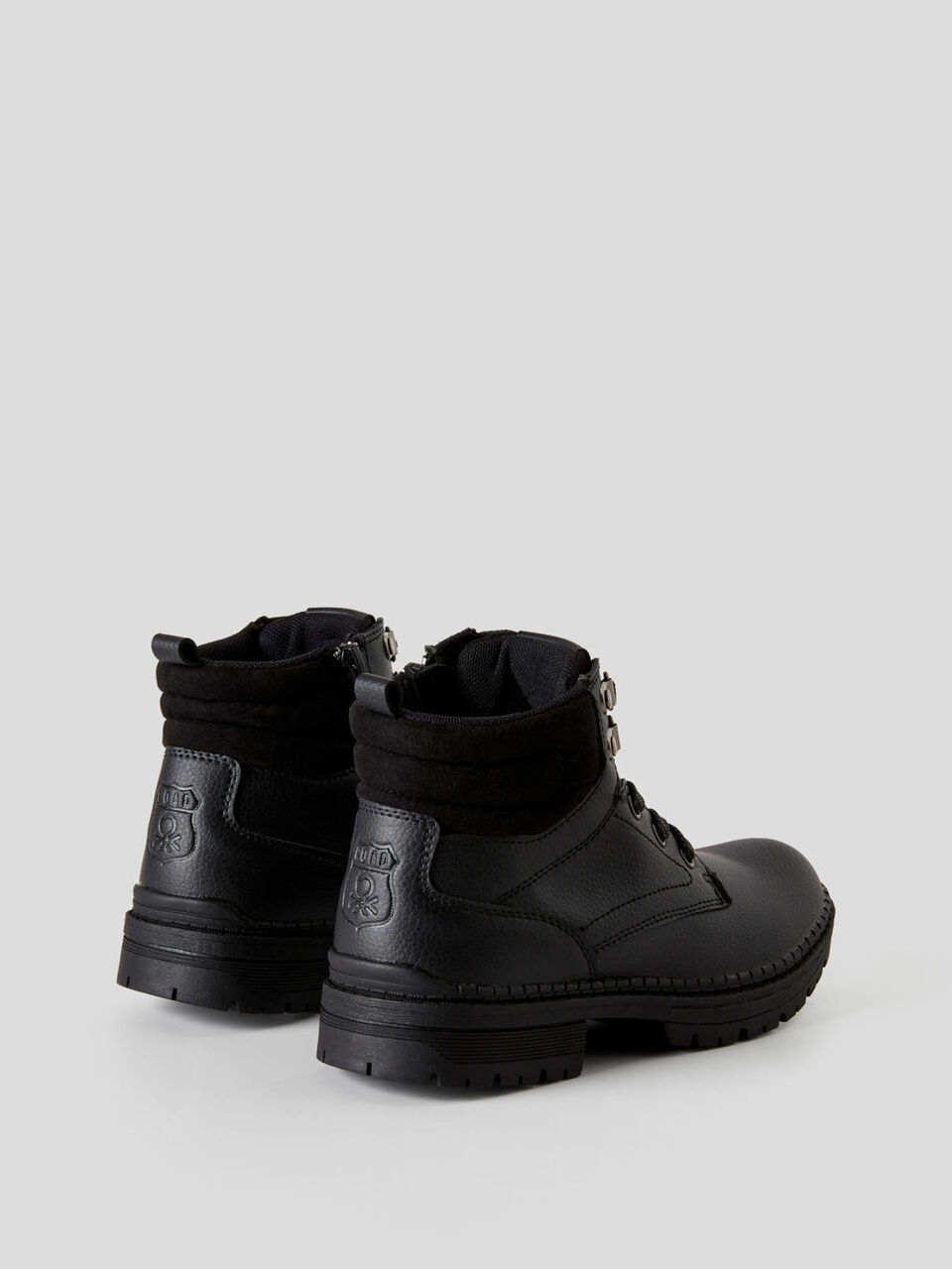 Combat boots with lug sole image number 2