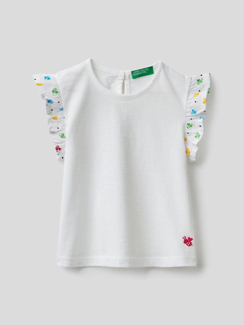 T-shirt with frill sleeve image number 1