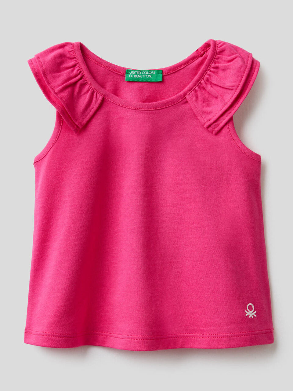Top in organic cotton with rouches image number 1
