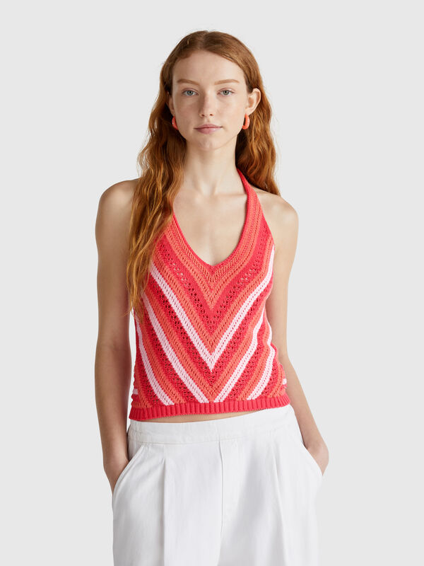 Striped crochet top Women