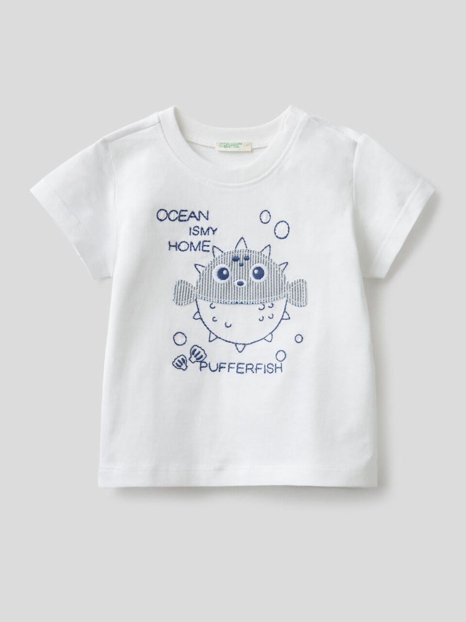 T-shirt in organic cotton with embroidery image number 1