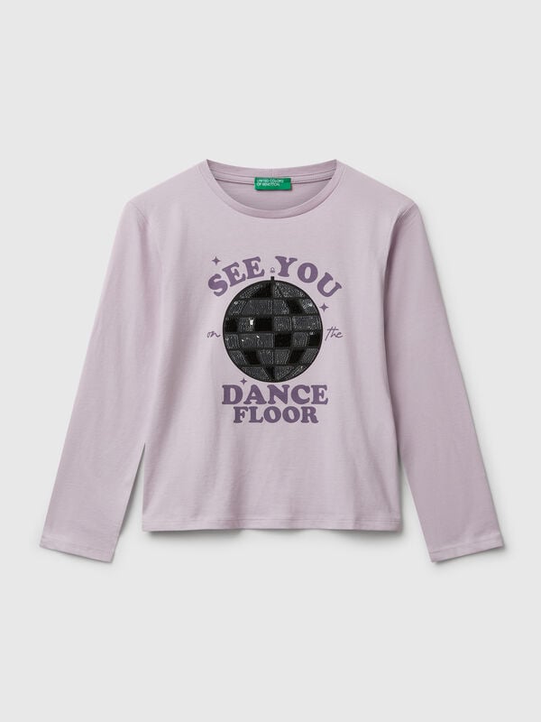 Cotton t-shirt with sequins Junior Girl