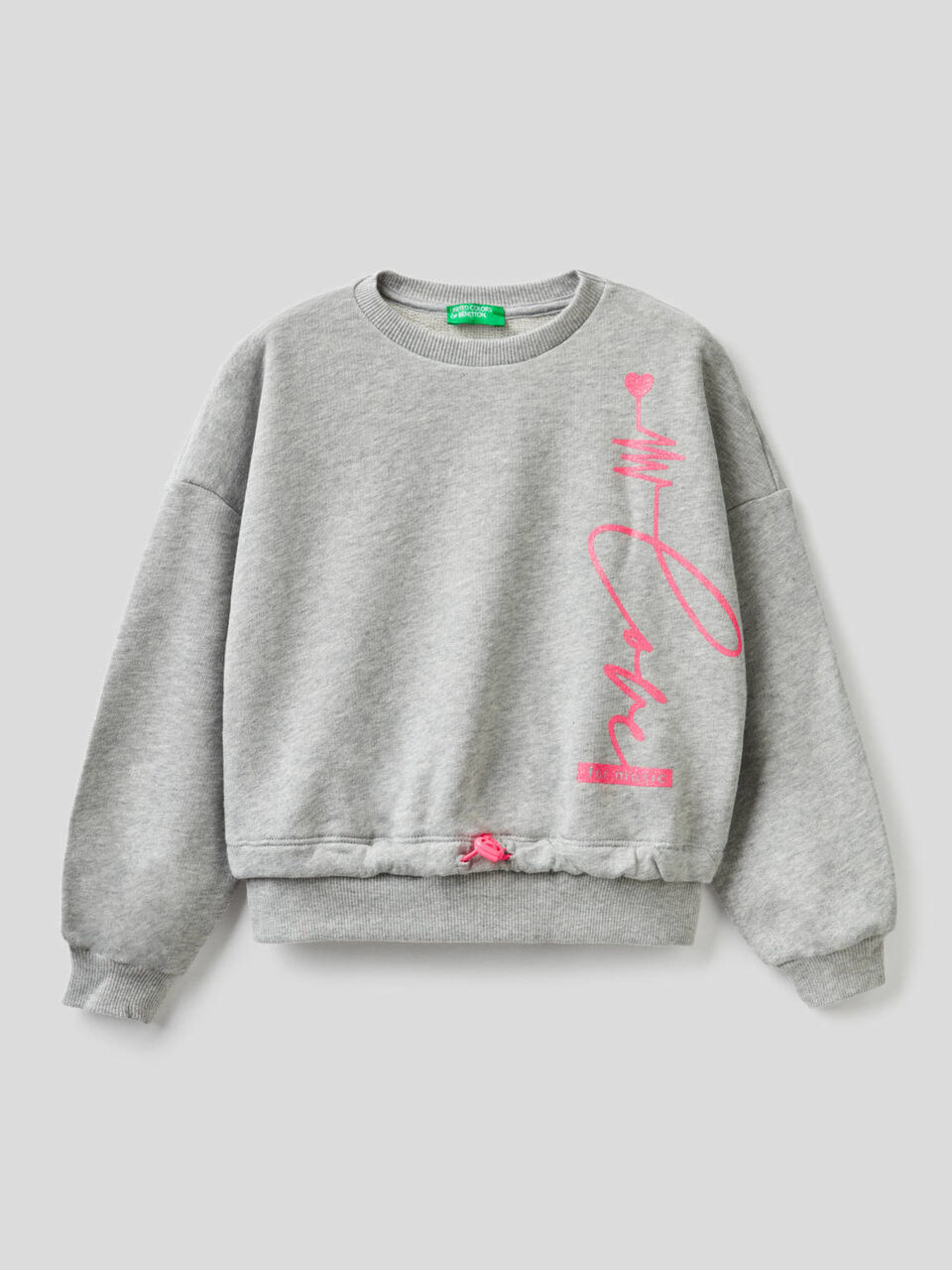 Cropped sweatshirt with glitter print image number 1