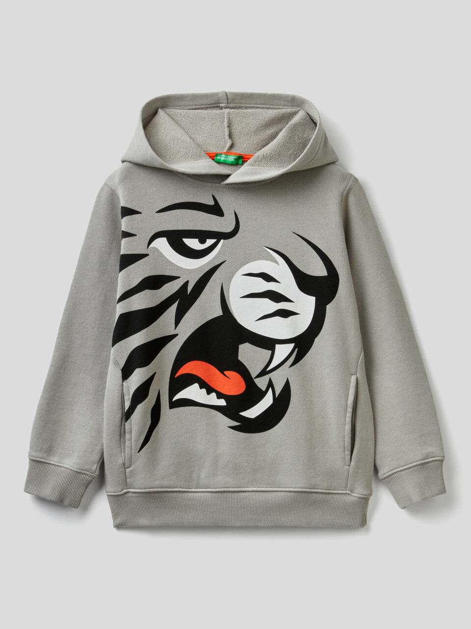 100% cotton sweatshirt with maxi print image number 1