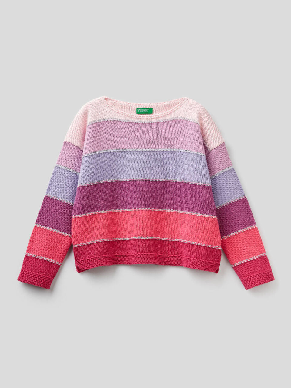 Sweater with striped knit image number 1