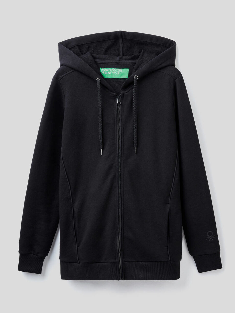 100% cotton sweatshirt with zip and hood image number 1