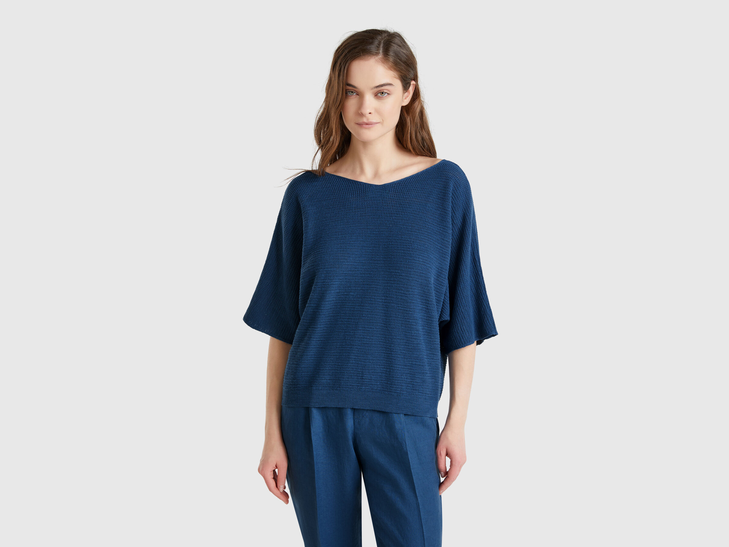 V NECK SWEATER H/S Women image number 1