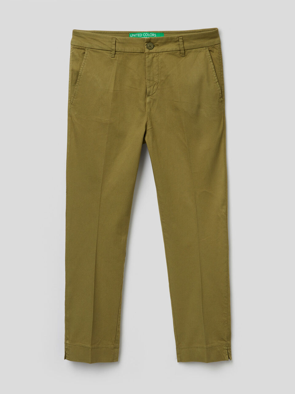 Cropped chinos in stretch cotton image number 1
