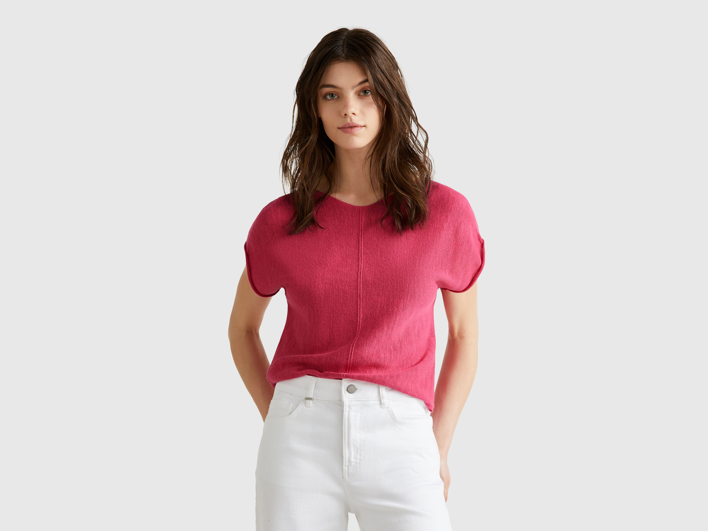 S/L V NECK SWEATER Women image number 0