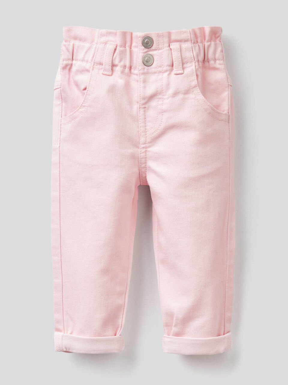 Paper bag trousers in stretch fabric image number 1