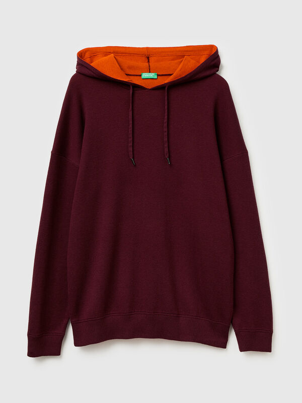 Hooded relaxed fit sweater Men