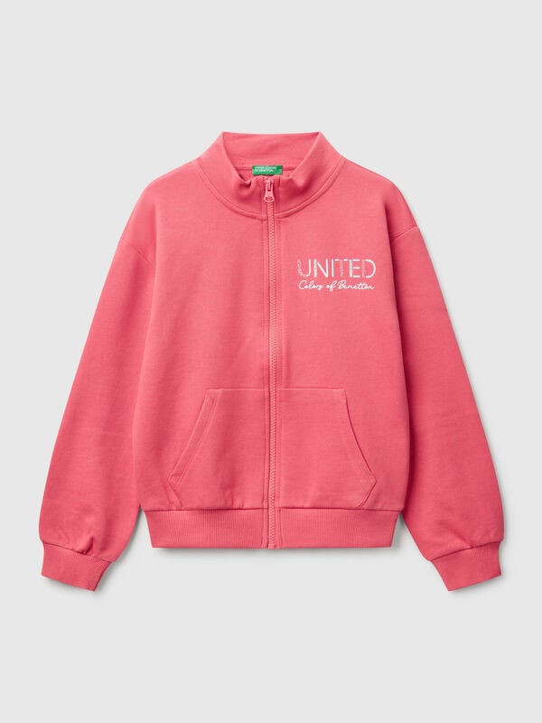 High neck sweatshirt with zipper Junior Girl