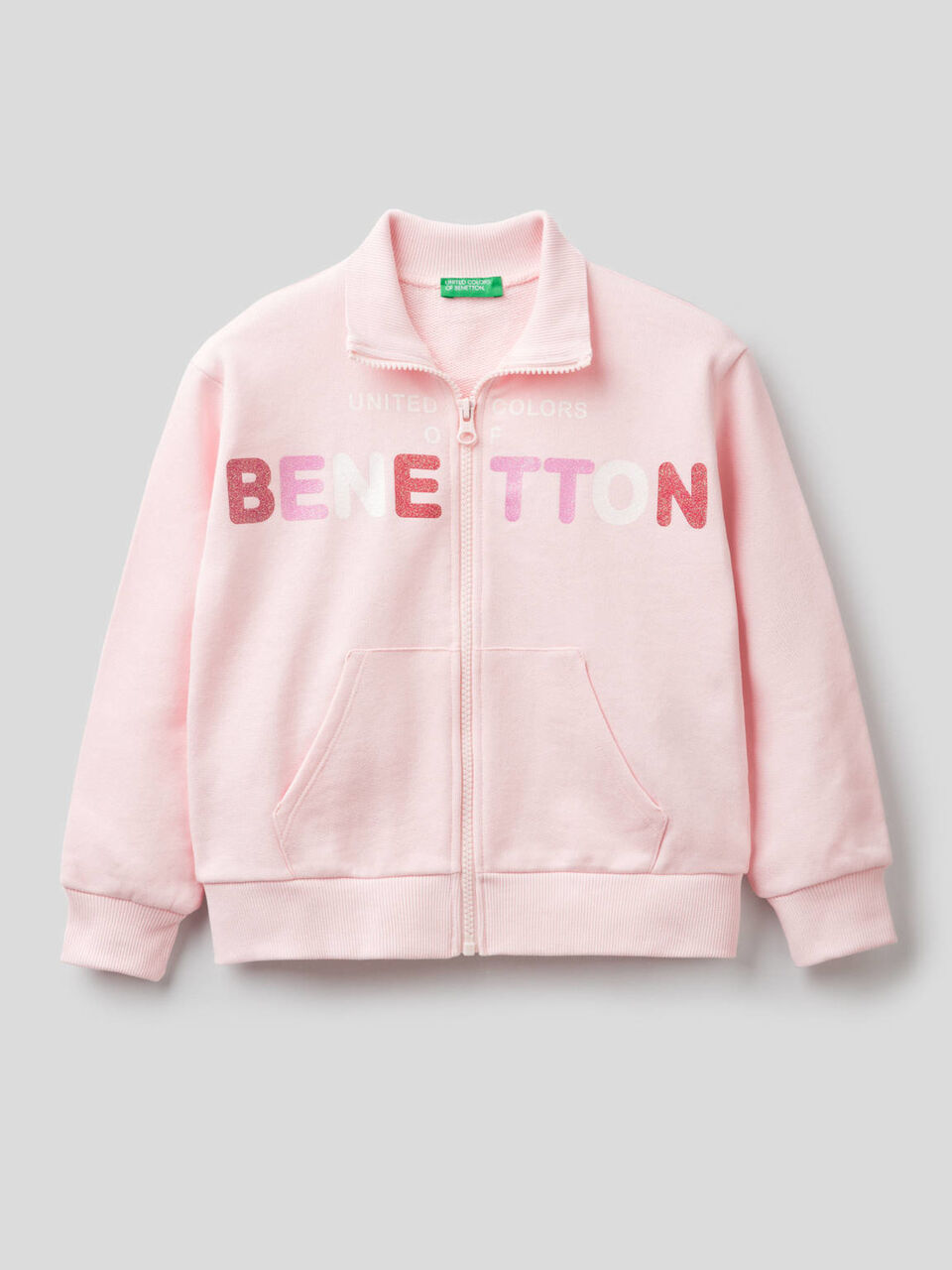 Pure cotton sweatshirt with zipper image number 1