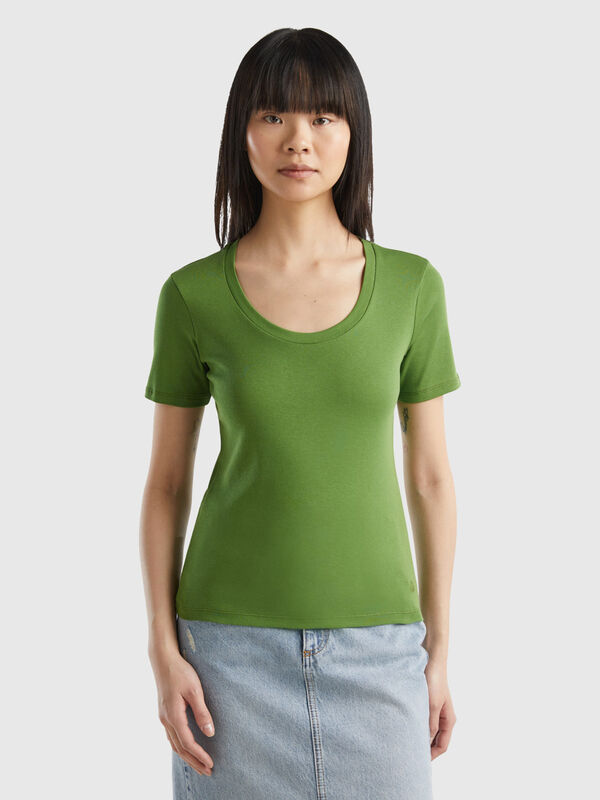 Short sleeve t-shirt in long fiber cotton Women