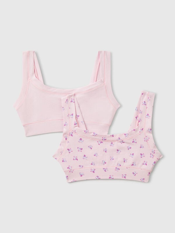 Two bras in super stretch cotton Junior Girl