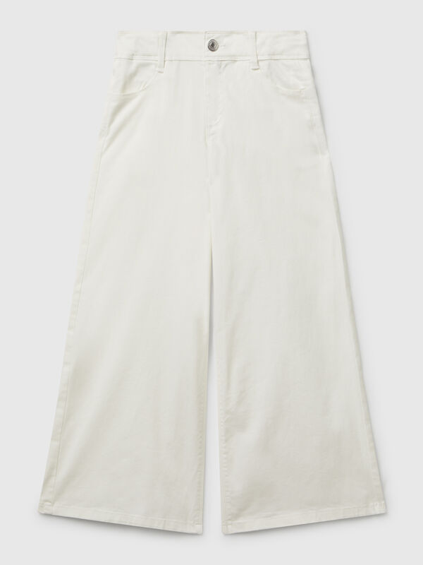 Wide trousers in stretch cotton Junior Girl