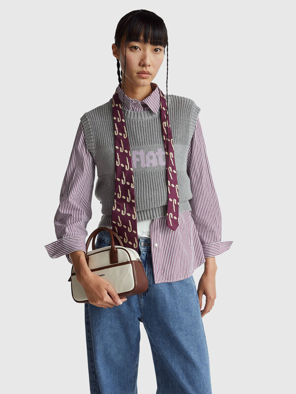 Knit vest with inlay Women