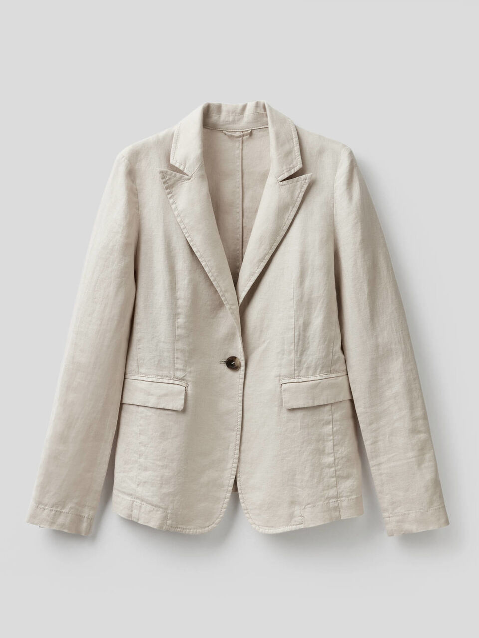 Waisted blazer in 100% linen image number 1