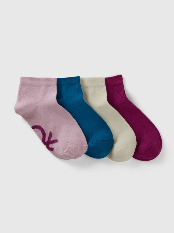 Four pairs of short socks with logo Junior Boy