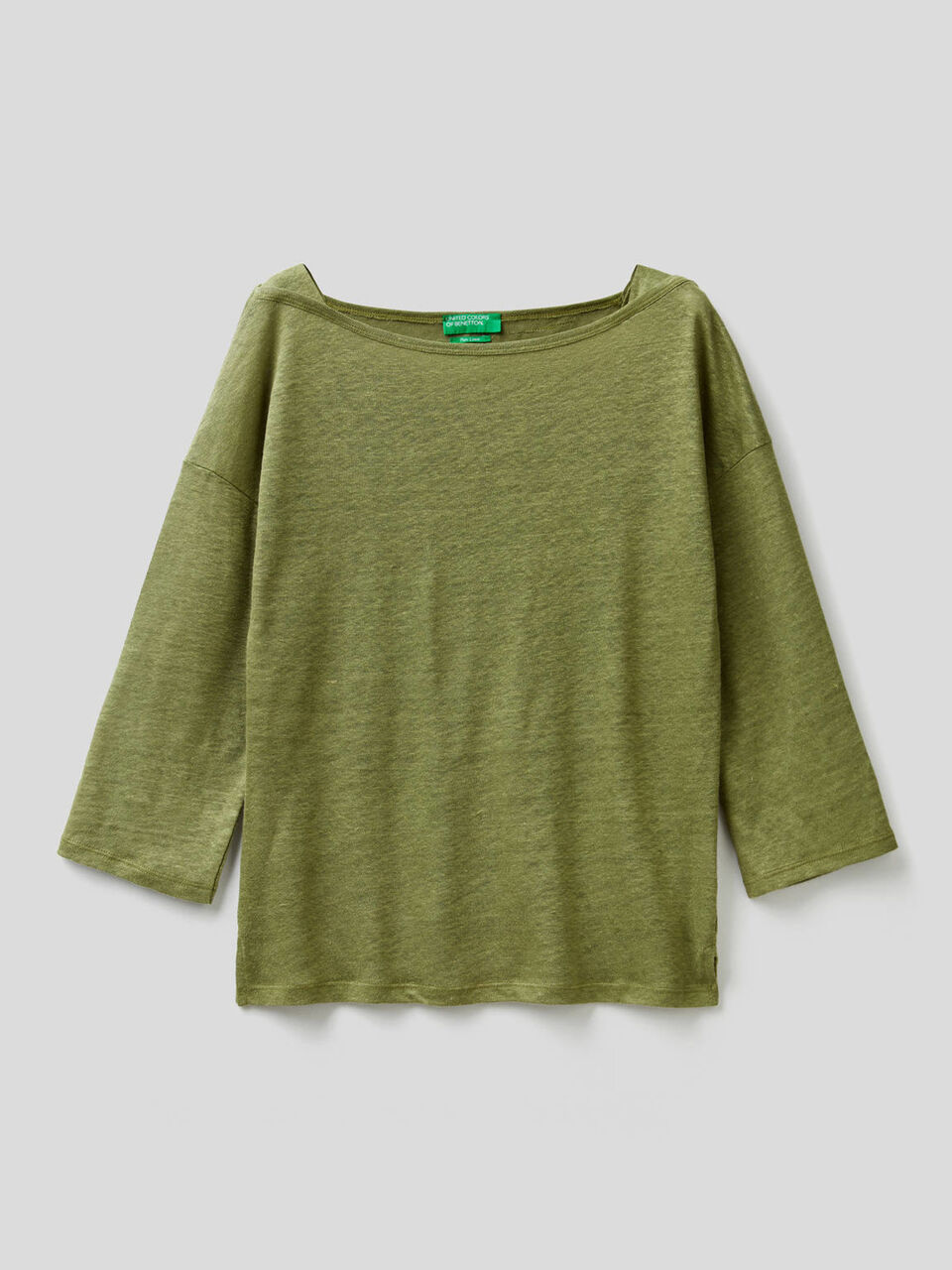 3/4 sleeve t-shirt in 100% linen image number 1